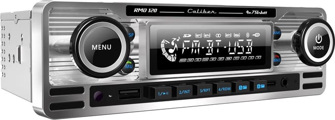 Caliber Autoradio met Bluetooth - USB, SD, AUX, FM - 1 DIN - Enkel DIN - Retro Oldtimer Look - Handsfree bellen (RMD120BT)