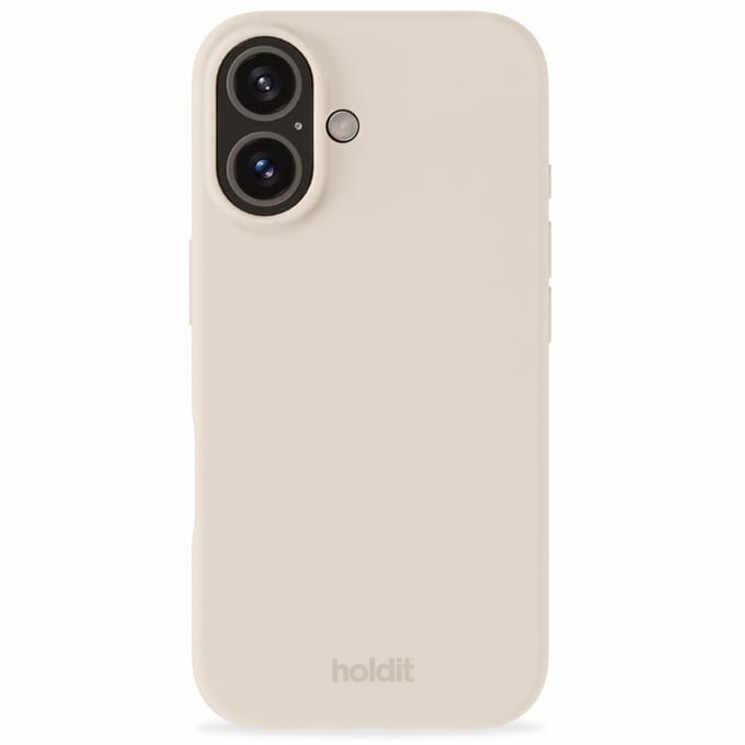 Holdit Silicone Case geschikt voor Apple iPhone 16 - Light Beige