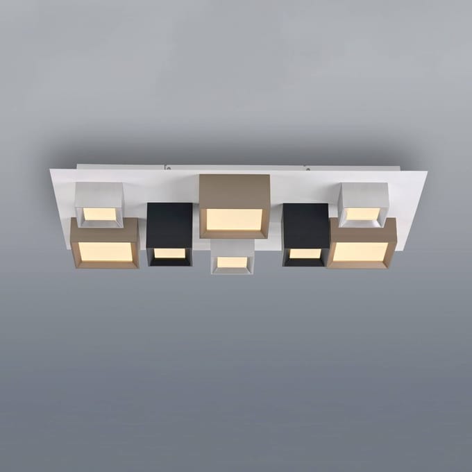 LED plafondlamp PURE Manhattan, meerkleurig, 8-lamps, CCT