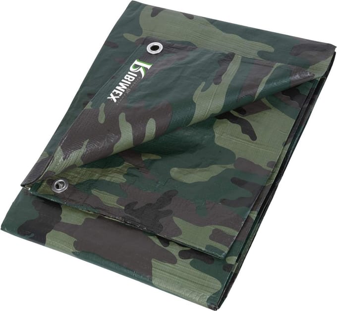 Dekzeil waterdicht verrottbaar camouflage 18 x 3 m - RIBITECH ribitec1301