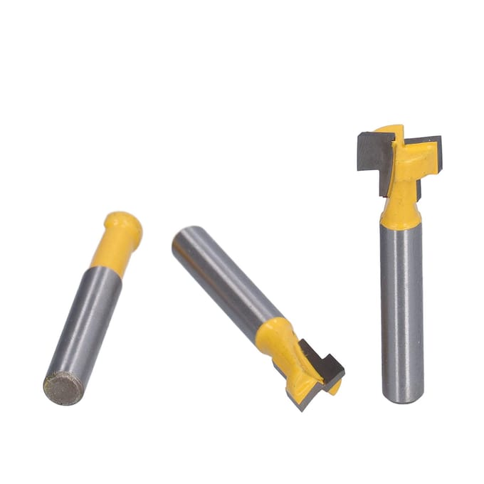 3 stuks Sleutelgat Bovenfreesbits Set 14in Schacht T-sleuf Bovenfreesbit Frezen voor Hout