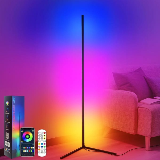 VH Supplies®Hoeklamp - Staande lamp - Vloerlamp - 152 cm