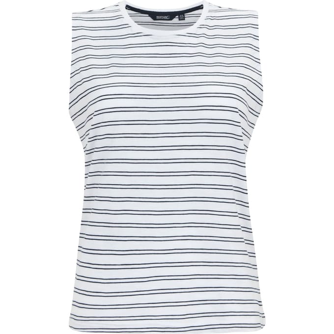 Regatta Dames Fariene Vest Top (Wit/Marineblauw)