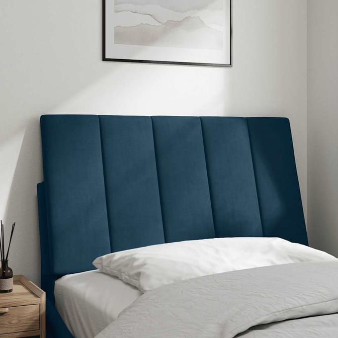 vidaXL - Hoofdbordkussen - "Hanko" - 90 - cm - fluweel - blauw