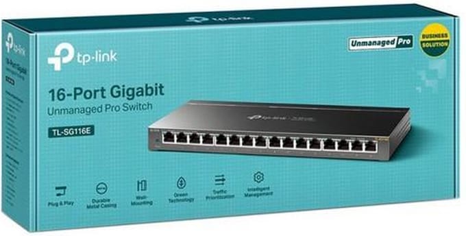 TP-Link TL-SG116E 16-Port Gigabit Easy Slimme schakelaar