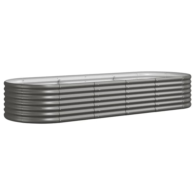 vidaXL - Plantenbak - 224x80x36 - cm - gegalvaniseerd - staal - grijs