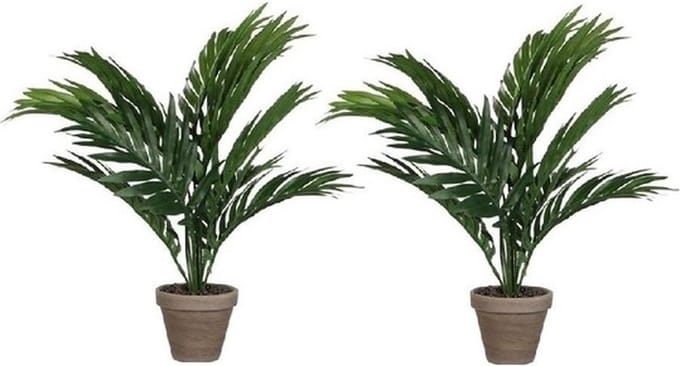 Mica Decorations Kunstplant - 2x - areca palm - in pot - 40 cm - nepplant - Kamerplant