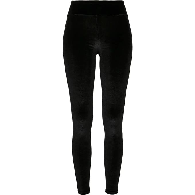 Urban Classics Legging - Ladies High Waist Velvet Leggings - XS tot 5XL - voor Vrouwen - zwart