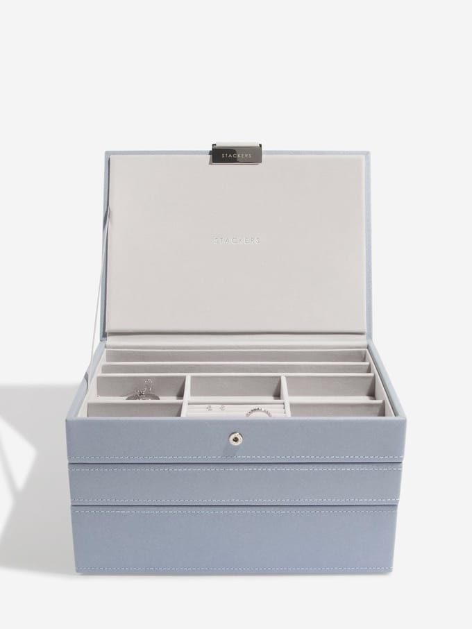 STACKERS 3-Set DUSKY BLUE Sieradendoos - Juwelendoos - Sieradenhouder - Sieraden Organizer