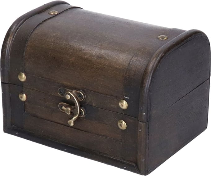 Houten geldkistje spaarpot 11 cm met sluiting