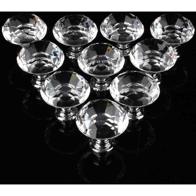 10 Stuks Kristalglas Kastknoppen Lade Commode Knoppen Kastgrepen Set van 10 Stuks