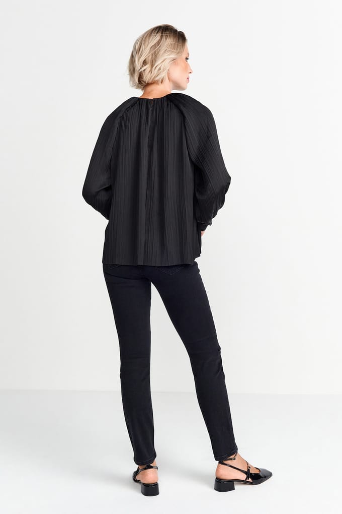 Rich & Royal Plissee Blouse Black Taglia: 36 | Magliette intime Outlet | Donna | Nero