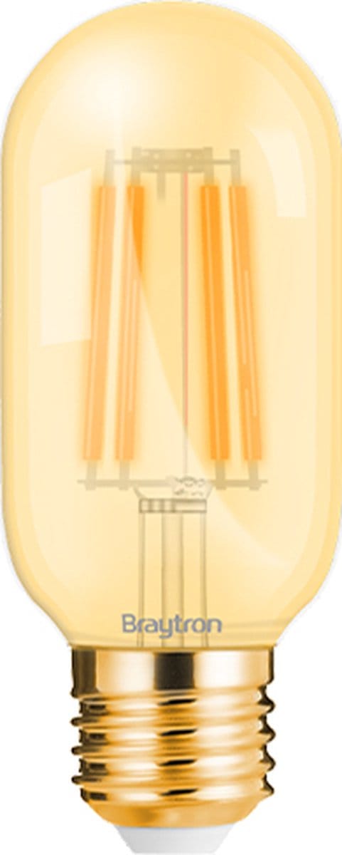 Braytron Lampe LED - Ampoule LED 4W E27 T45 Amber 2200K Warm wit licht