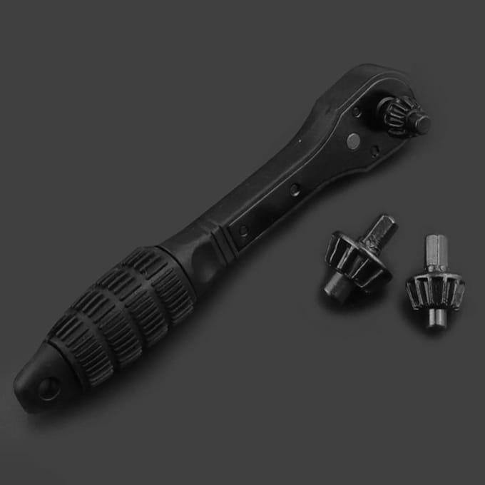 1 clé à mandrin spéciale pour perceuse électrique, clé à cliquet à démontage rapide, clé à trois mâchoires, accessoire de perceuse à pistolet noir