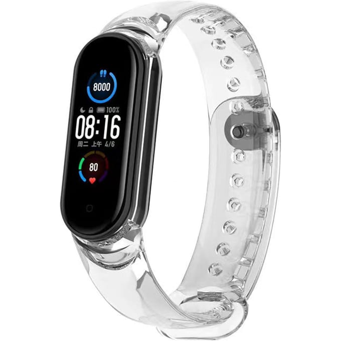 Xiaomi Mi Band 5 zon-verkleurend crystal bandje (transparant)