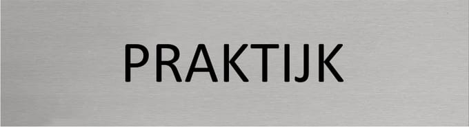 CombiCraft Aluminium deurbordje Praktijk 165x45mm - per stuk