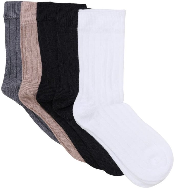 Minymo kindersokjes, enkelsokjes met ribbelpatroon (5-pack) 6166