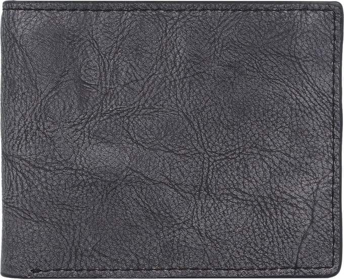 FOSSIL Leren Portemonnee Steven FPW Bifold Wallet Slate Black Donkergrijs