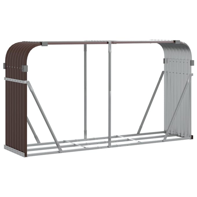 vidaXL - Haardhoutopslag - 180x45x100 - cm - gegalvaniseerd - staal - bruin