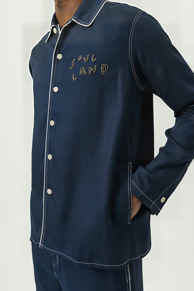 Soulland Tyra Overshirt Navy Taglia: XS/S | Magliette intime Outlet | Unisex | Blu