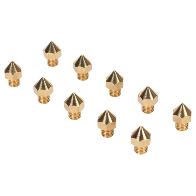 10 stuks 3D Printer Messing Nozzles 0.4mm MK8 voor CR 10 Pro Extruder Tips beige