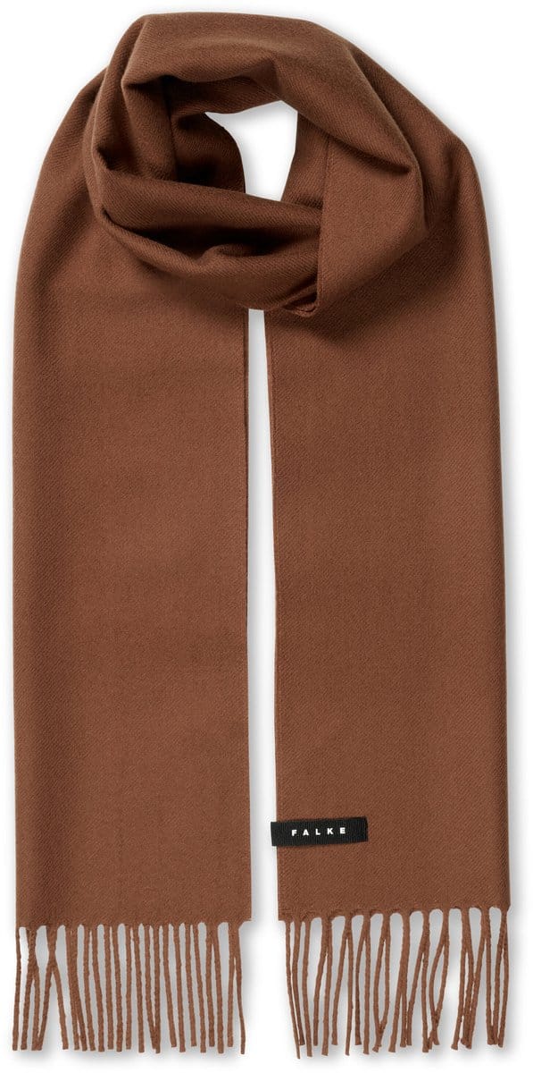 FALKE Basic Woven With Fringes sneldrogend warm wol wintersjaal unisex bruin - maat ONESIZE