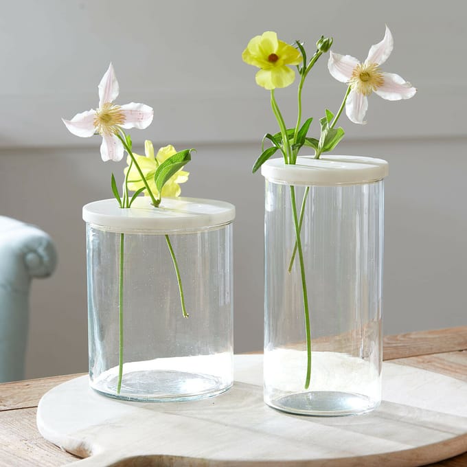 LOBERON Glazen pot set van 2 Rosanella helder
