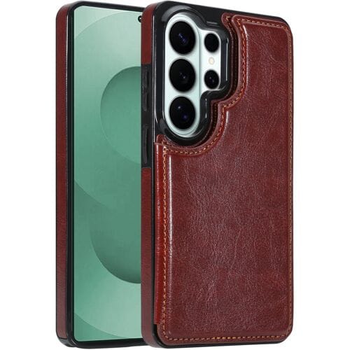 ShieldCase Wallet Case - Geschikt voor Samsung Galaxy S26 Ultra - Portemonnee hoesje - Bruin