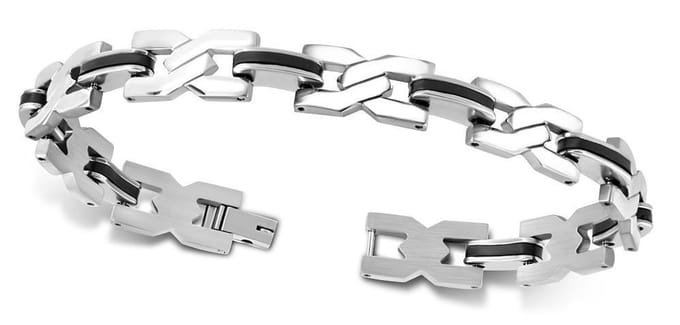 Amanto Armband Ad - 316L Staal - Rubber - 10mm - 21cm