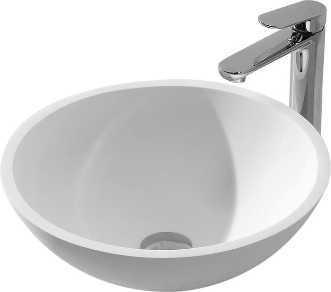 Wiesbaden Valerie waskom rond 43 x 13 cm solid surface mat wit