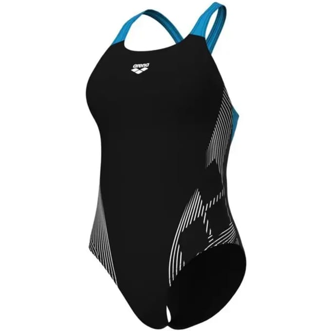 Arena Dames Badpak Lily Swim Pro Back L Zwart Turquoise
