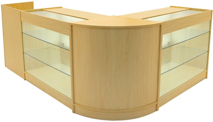 Aries led winkeltoonbank set - esdoorn - 4-delig - mdf & led