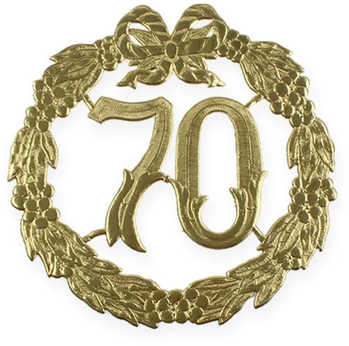 Jubileumnummer 70 in goud