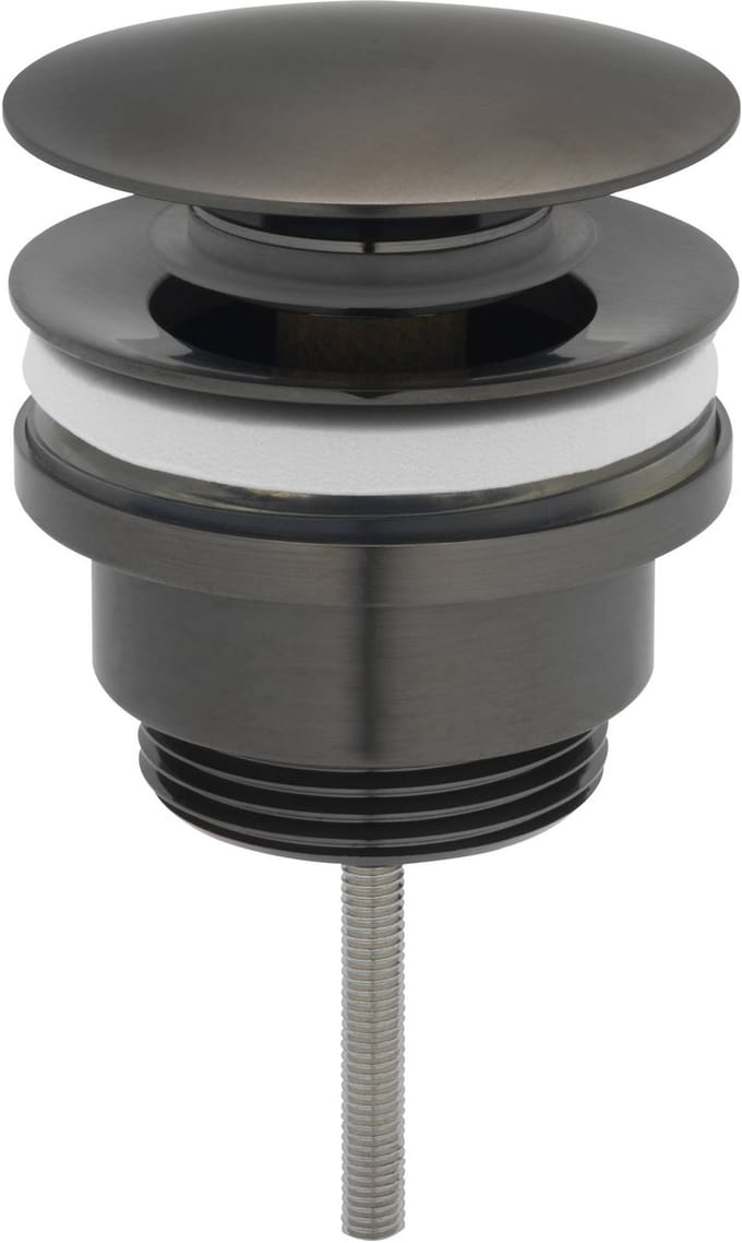 Ben Push Open afsluitbare wastafelplug geborsteld zwart