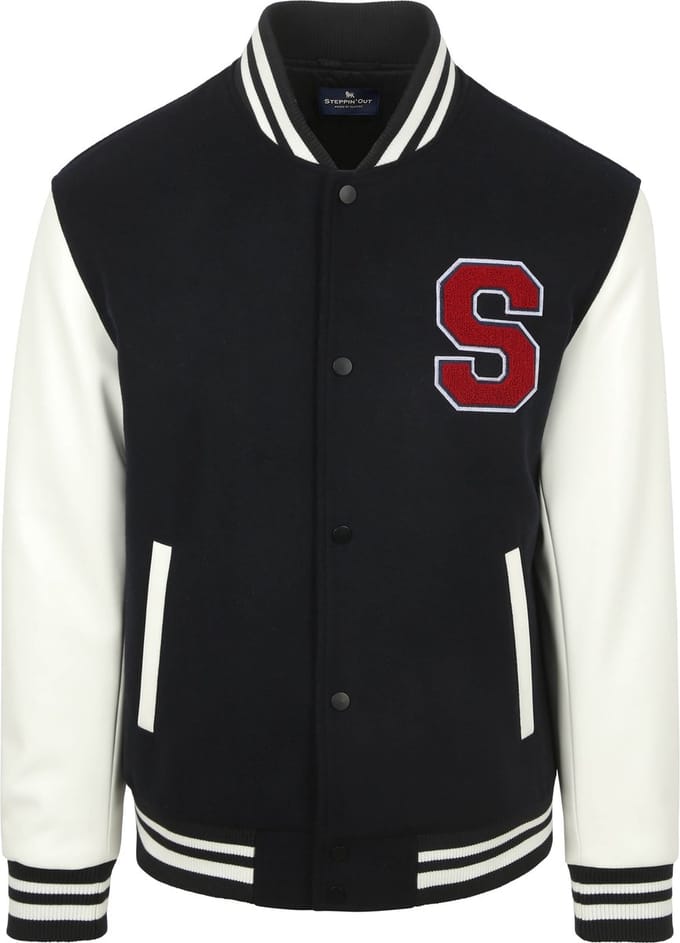 Steppin' Out Varsity Embroidery Jack Navy - Maat XL - Heren - Tussenjas