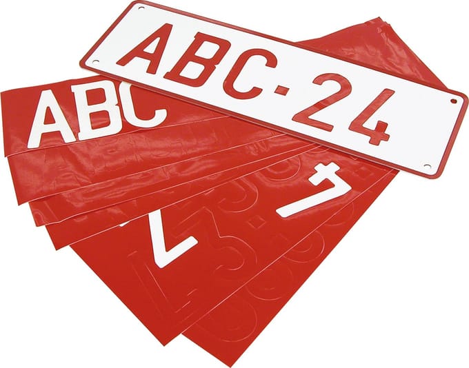 Carpoint Nummerplaat 34 X 11 Cm Aluminium Rood/wit