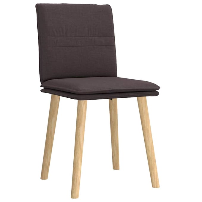 vidaXL - Eetkamerstoelen - 2 - st - stof - donkerbruin