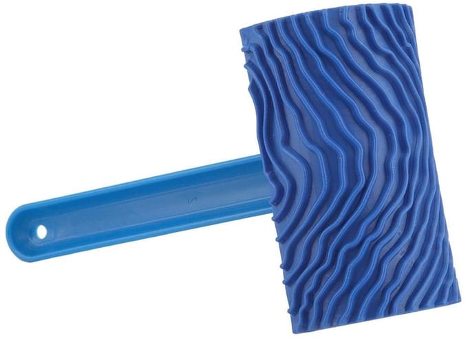 Houten Verfroller met Handvat voor Muurdecoratie - Ideaal voor DIY Projecten en Houtnerf Effecten