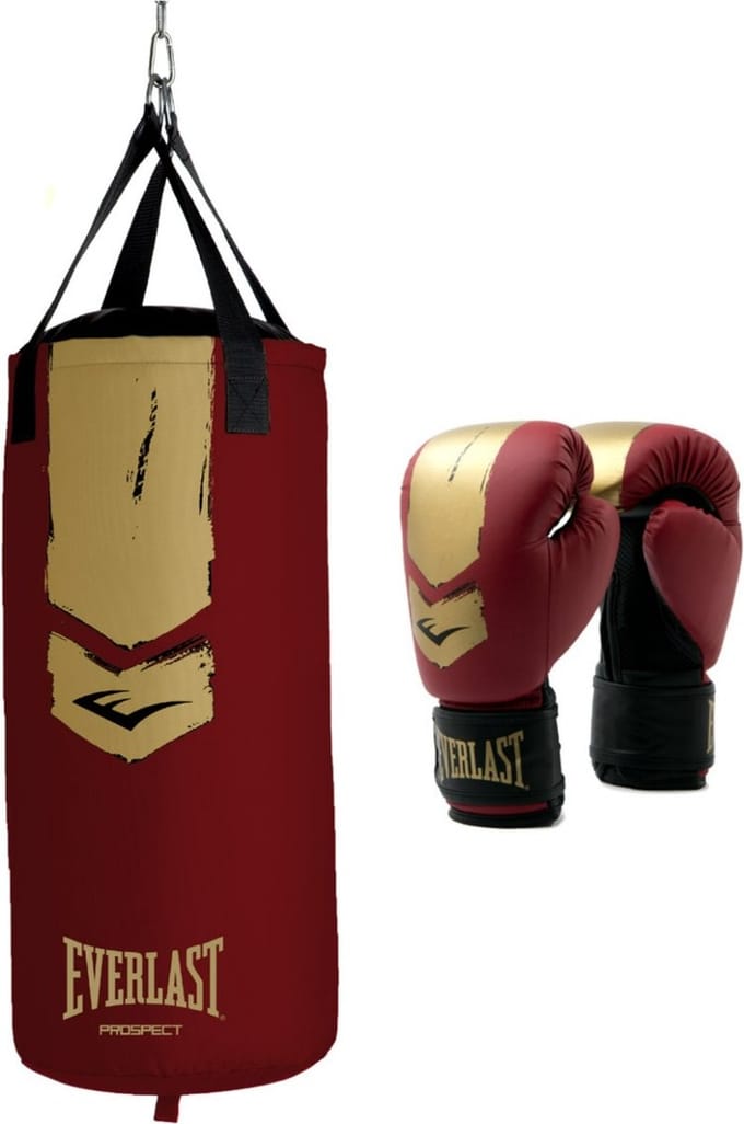 Everlast Prospect 2 Heavy Bag Kit, Red/Gold, 76X28 Cm