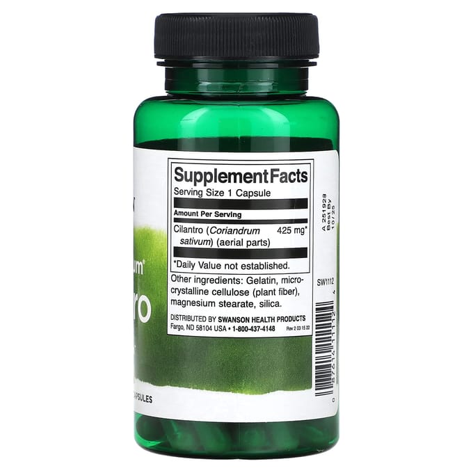 Volledig Spectrum Koriander, 425mg, 60 Capsules