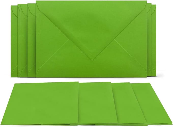 250 Blanco Vouwkaarten met Enveloppen DIN A6/C6 Set Lichtgroen