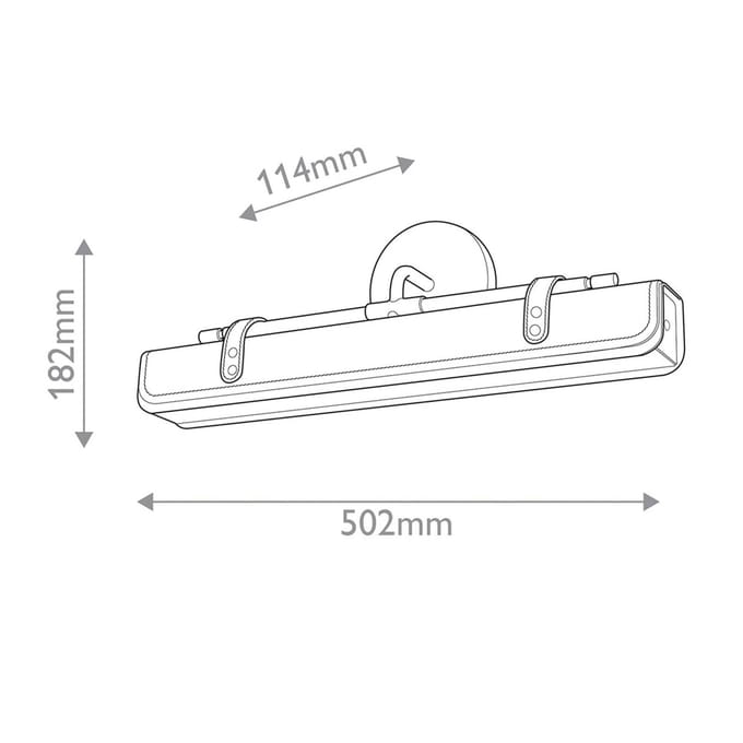 Quintiesse LED wandlamp VALISE, bruin/oud messing, 50 cm, kunstleer