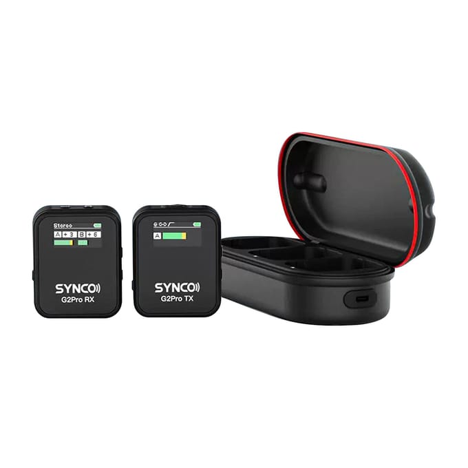SYNCO G2A1 Pro Draadloos Microfoonsysteem met 1 Ontvanger & 1 Microfoons 200M Zenderbereik 6 1 Receiver & 1 Microphone zwart