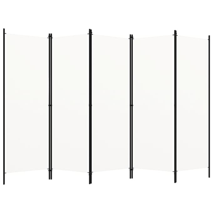 vidaXL - Kamerscherm - met - 5 - panelen - 250x180 - cm - wit