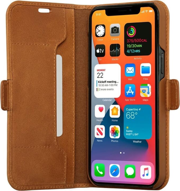 iPhone 12 Pro Max Bookcase hoesje - dbramante1928 - Effen Cognac - Leer