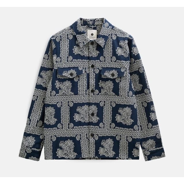 Anerkjendt 902244 akoscar flower overshirt 3059 sky captain