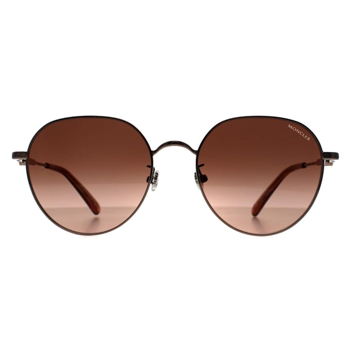 Moncler ML0236-K 34F glanzend licht bronsbruin gradiÃ«nt zonnebril