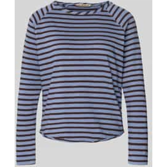 Sweatshirt met geribde ronde hals