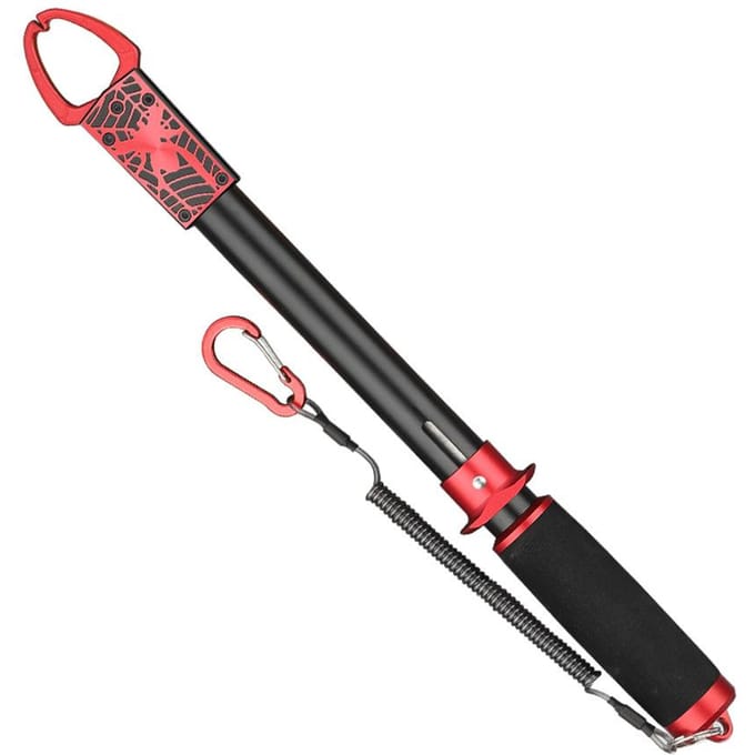 Multifunctioneel Verlengd Viscontrole Apparaat Aluminiumlegering Vislipgrijper rood