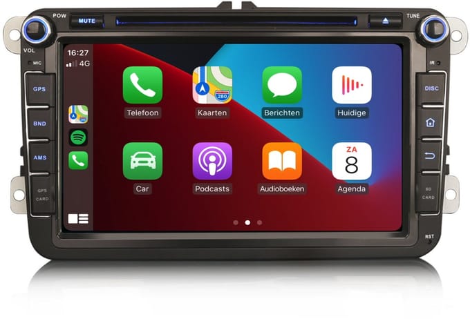 Carplay autoradio voor Volkswagen Transporter Multivan T6 | 2015 t/m 2019 | Android 12 | Draadloos Apple Carplay & Android auto | 4GB + 64GB | 8-Core processor | Cartronix | 2025 model | Bluetooth & Wifi